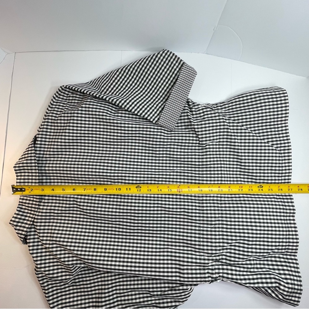 TALBOTS Womens Black White Gingham Lightweight Belt Jacket Dolman Sleeve Size L - Picture 5 of 5